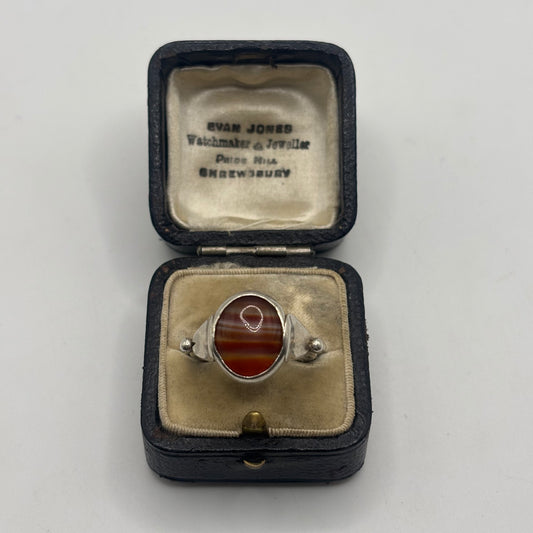 Silver Agate Ring (O)