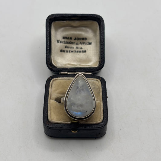 Silver Large Moonstone Ring (L)