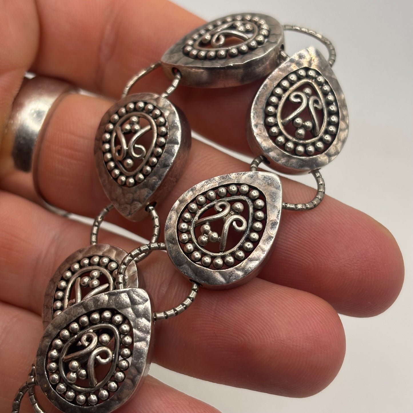 Silver 7” Indian Detailed Bracelet