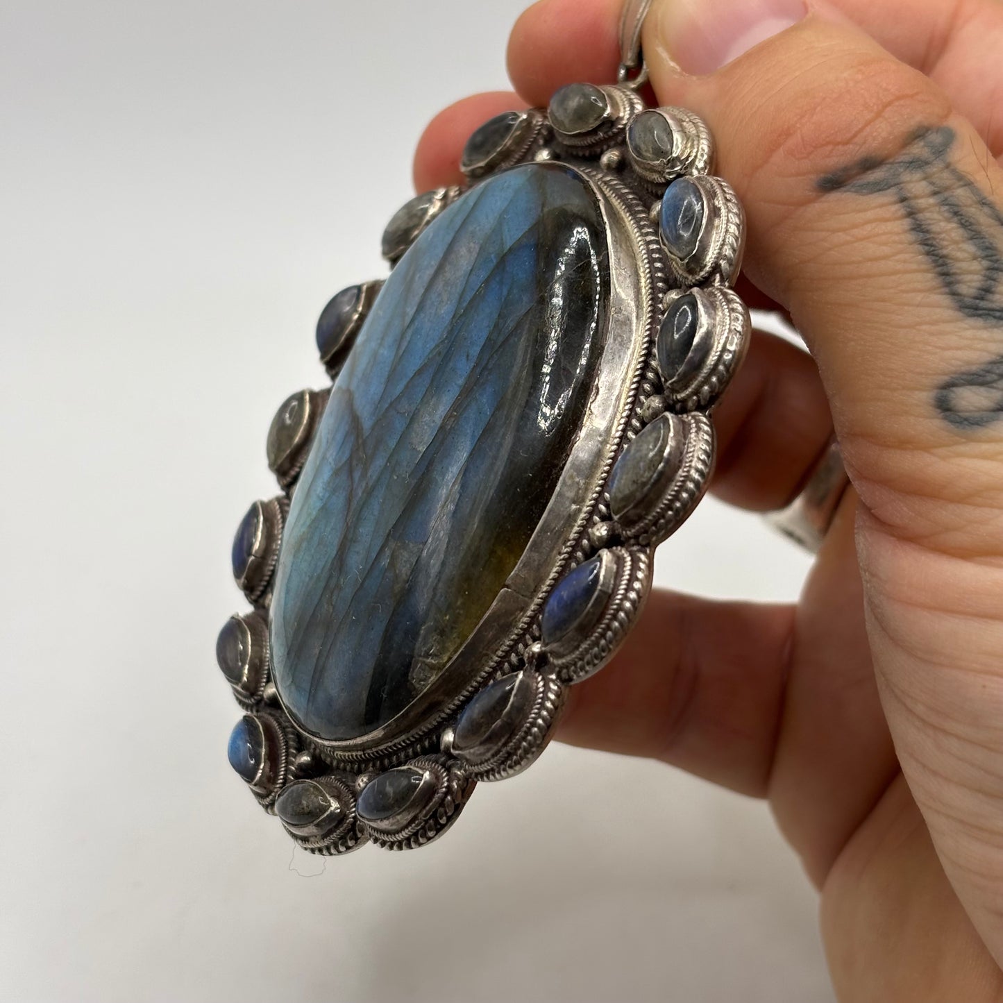 Incredible Huge Labradorite Pendant