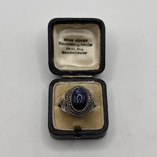 Silver Sun Stone Ring