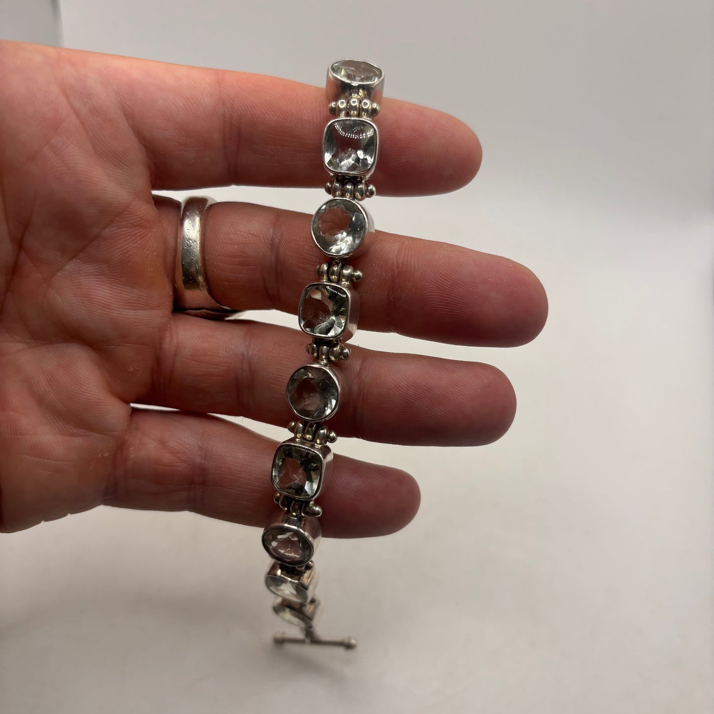 Silver Heavy Topaz Bracelet 7”-8.5”