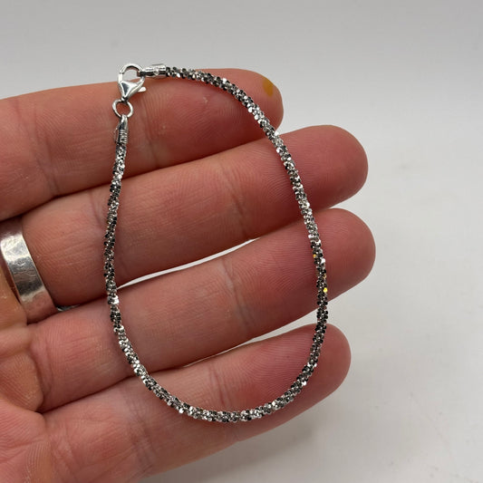 Silver 7” Twisted Link Bracelet