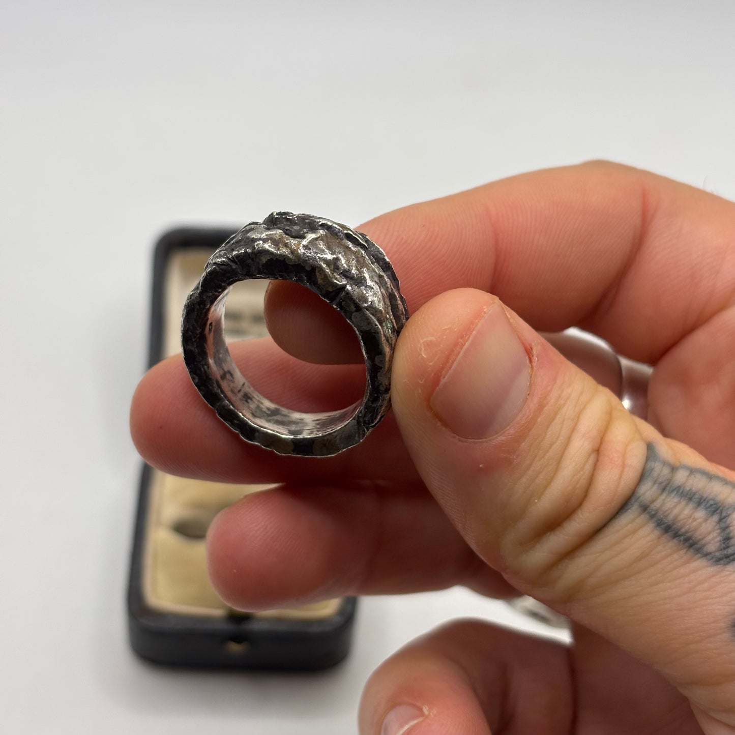 Silver Heavy Modernist Band Ring