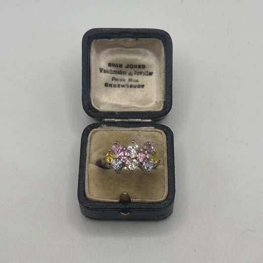 Silver Multicoloured Zirconia Ring (S)