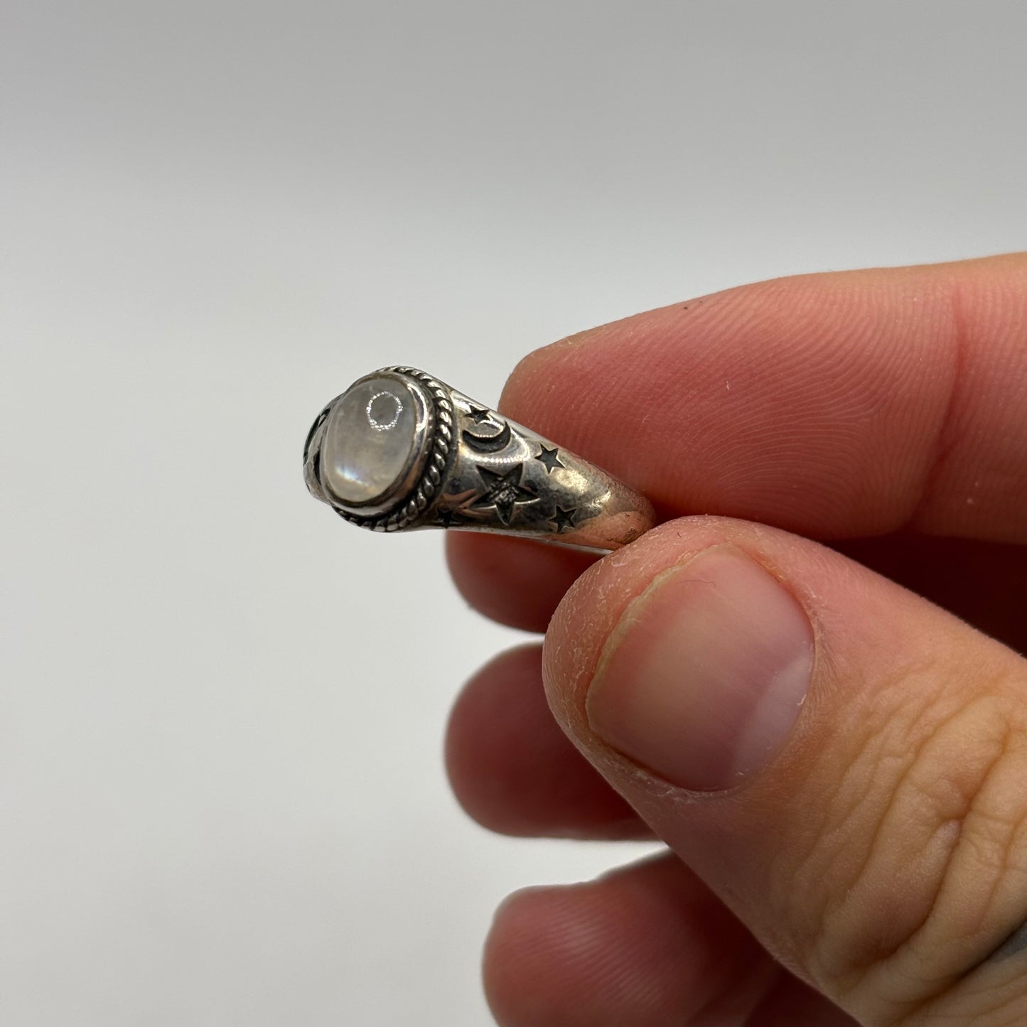 Silver Moonstone Ring