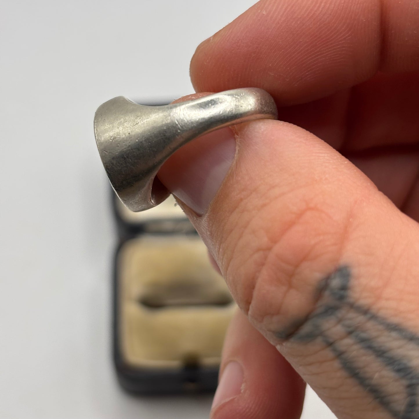 Silver Onyx Inlayed Signet Ring