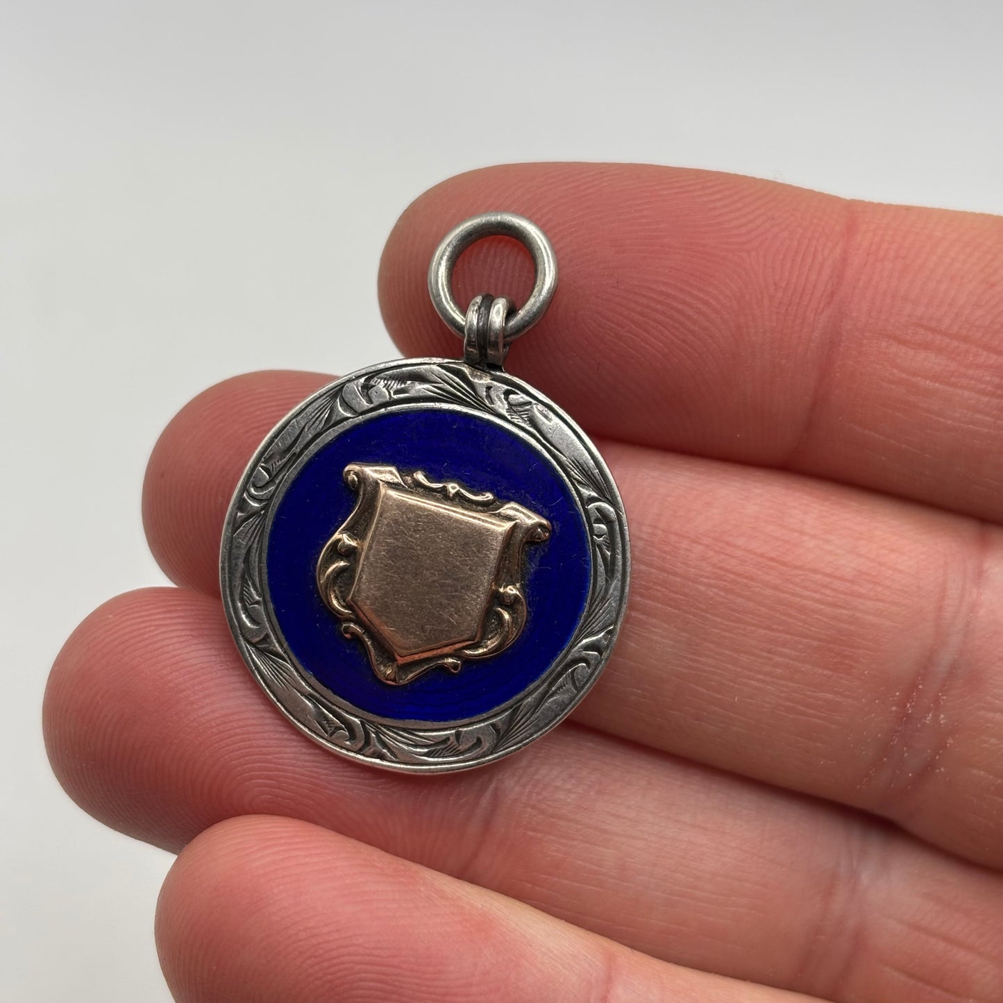 Silver Enamel Medal Pendant