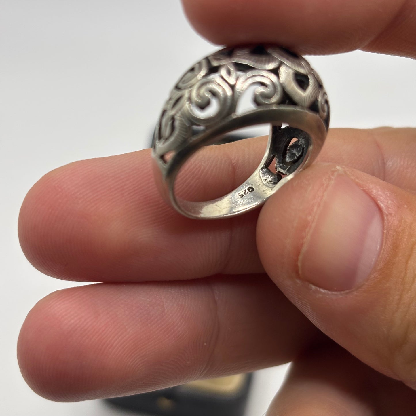 Silver Floral Band Ring (O)