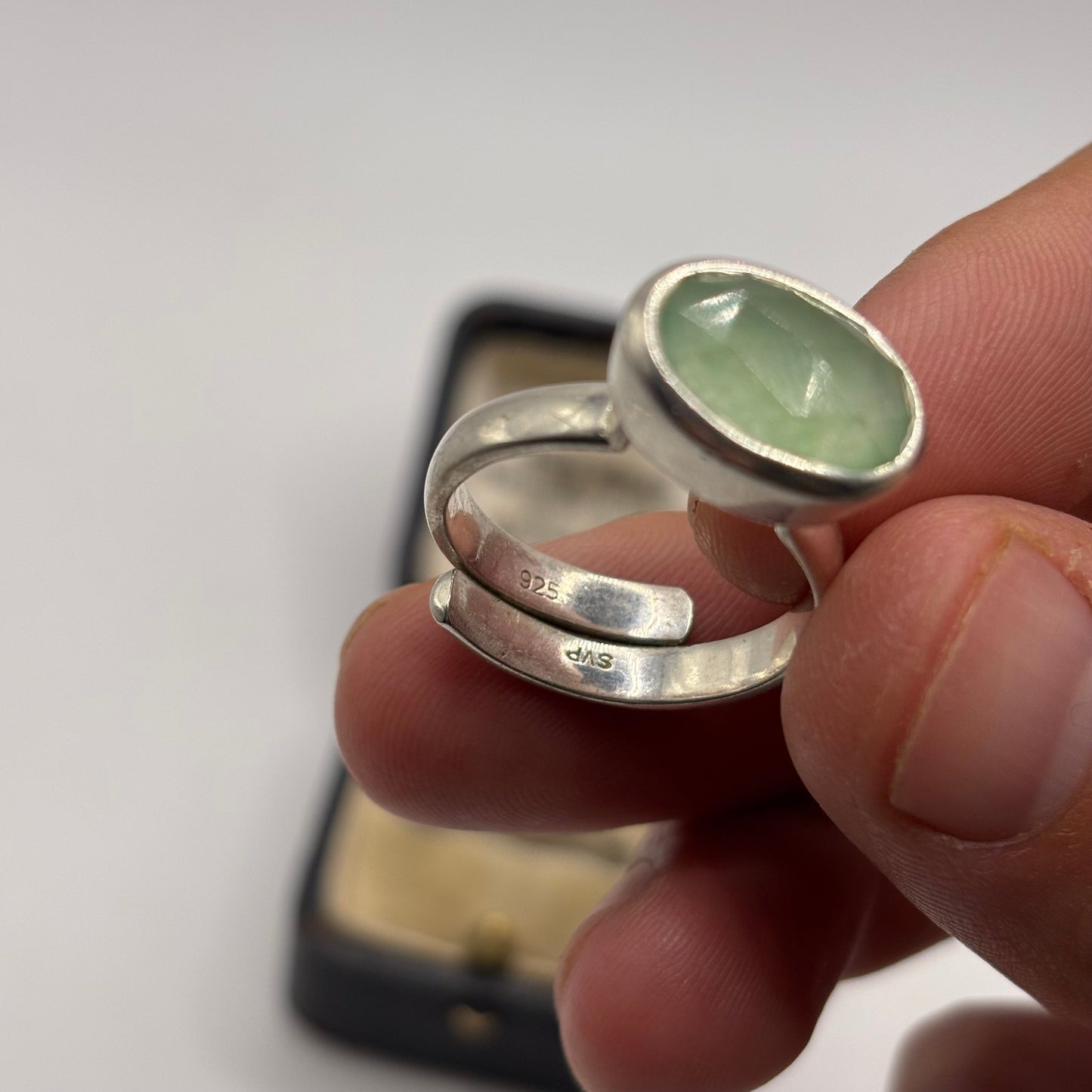 Silver Heavy Aventurine Ring (S)