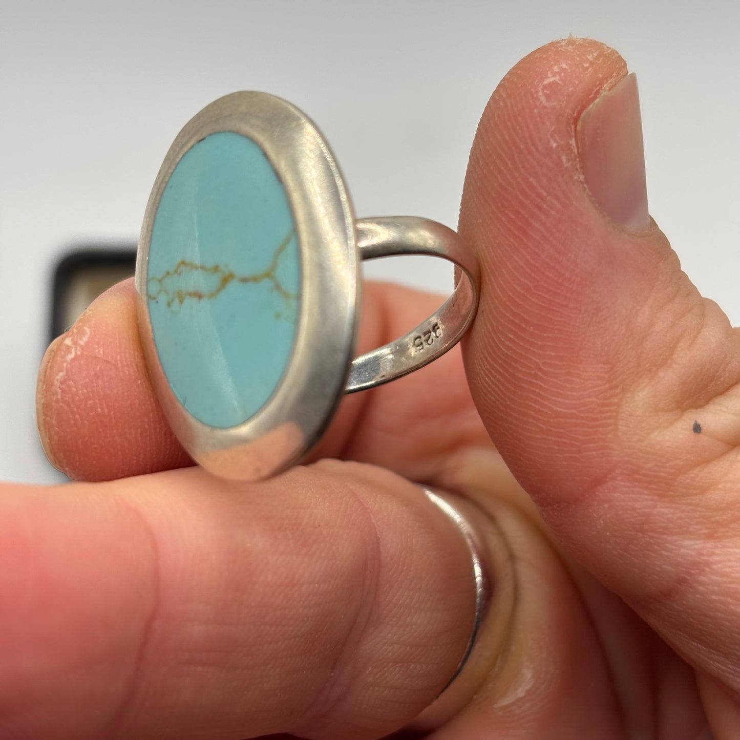 Silver Turquoise Chunky Ring