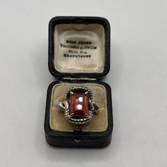 Silver Regalrose Tourmaline Snake Ring (H)