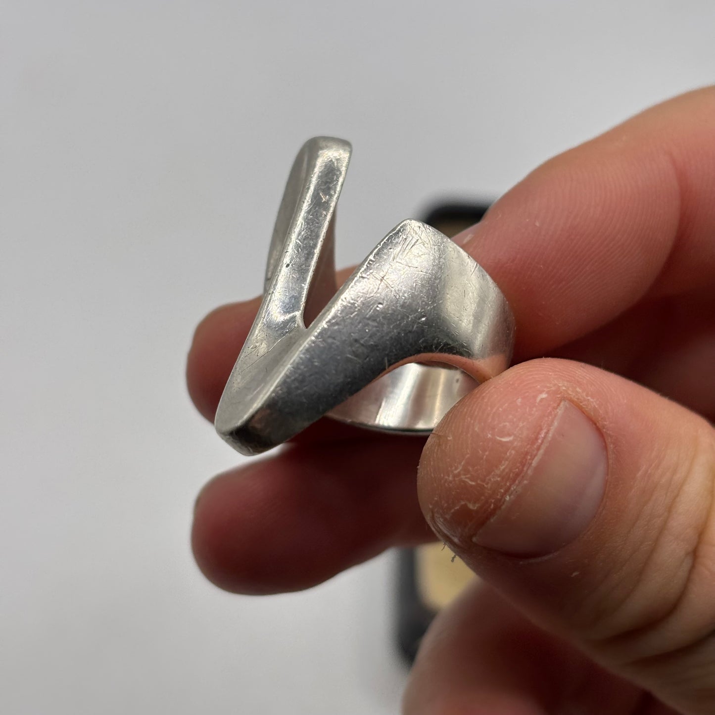 Silver Heavy Abstract Ring