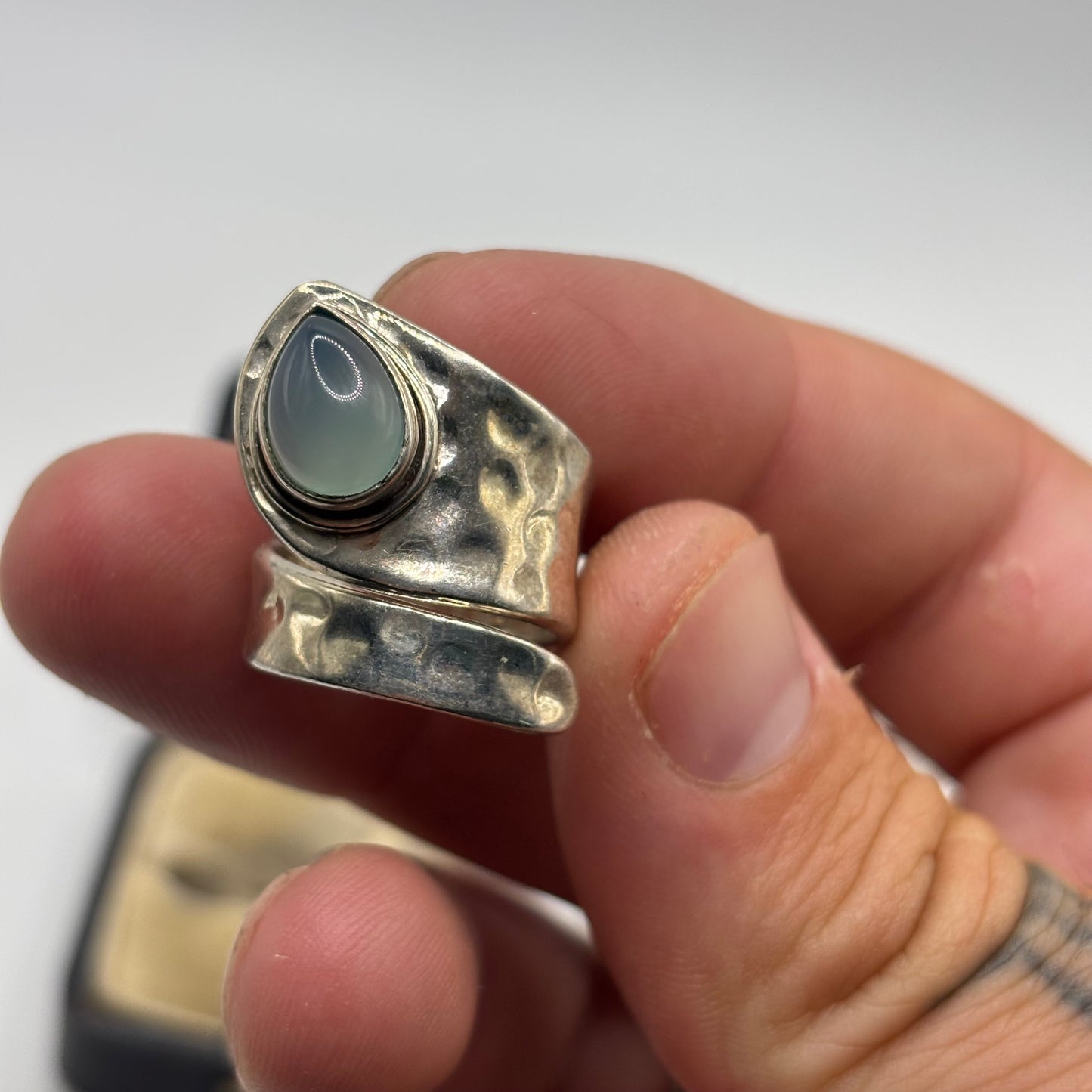 Silver Agate Ring (N)