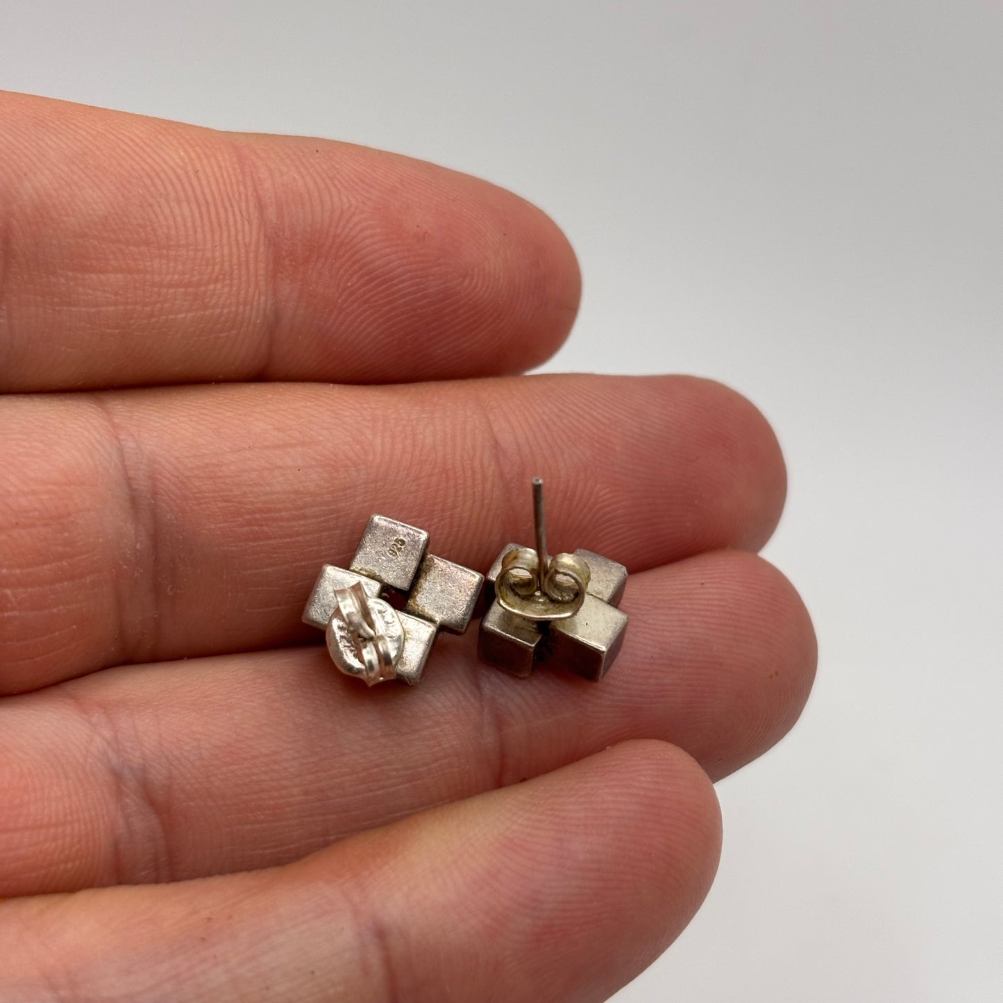 Silver Cube Earrings