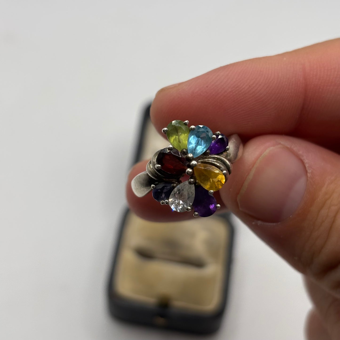 Silver Multi Gem Ring (R)