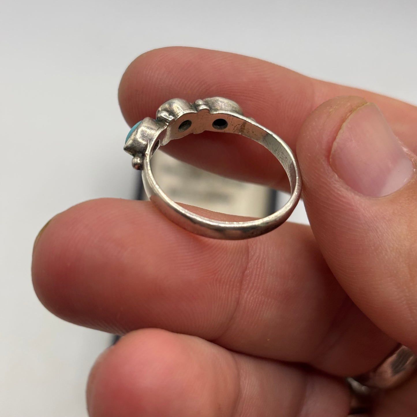 Silver Turquoise & Moonstone Ring (U)