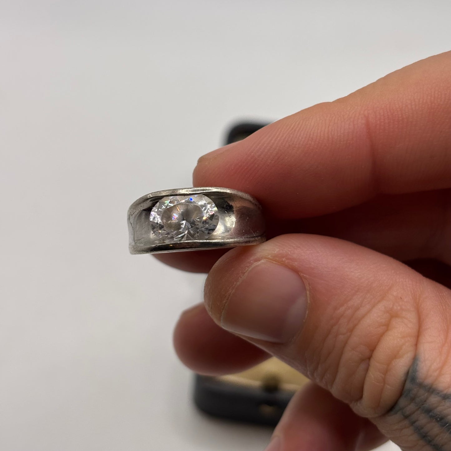 Silver Chunky CZ Ring