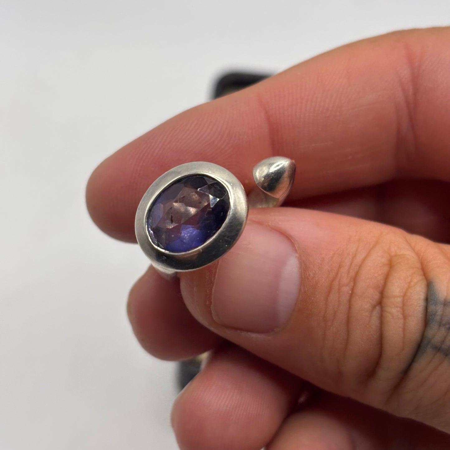Silver Heavy Iolite Ring (L)