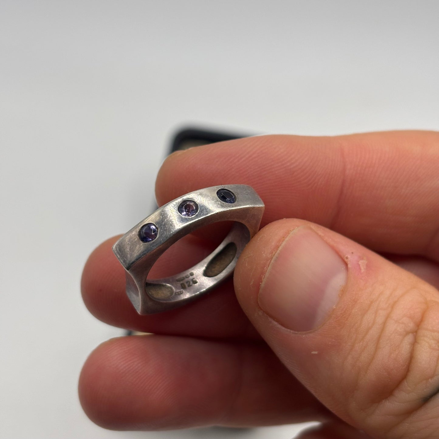 Silver Unusual Iolite Ring