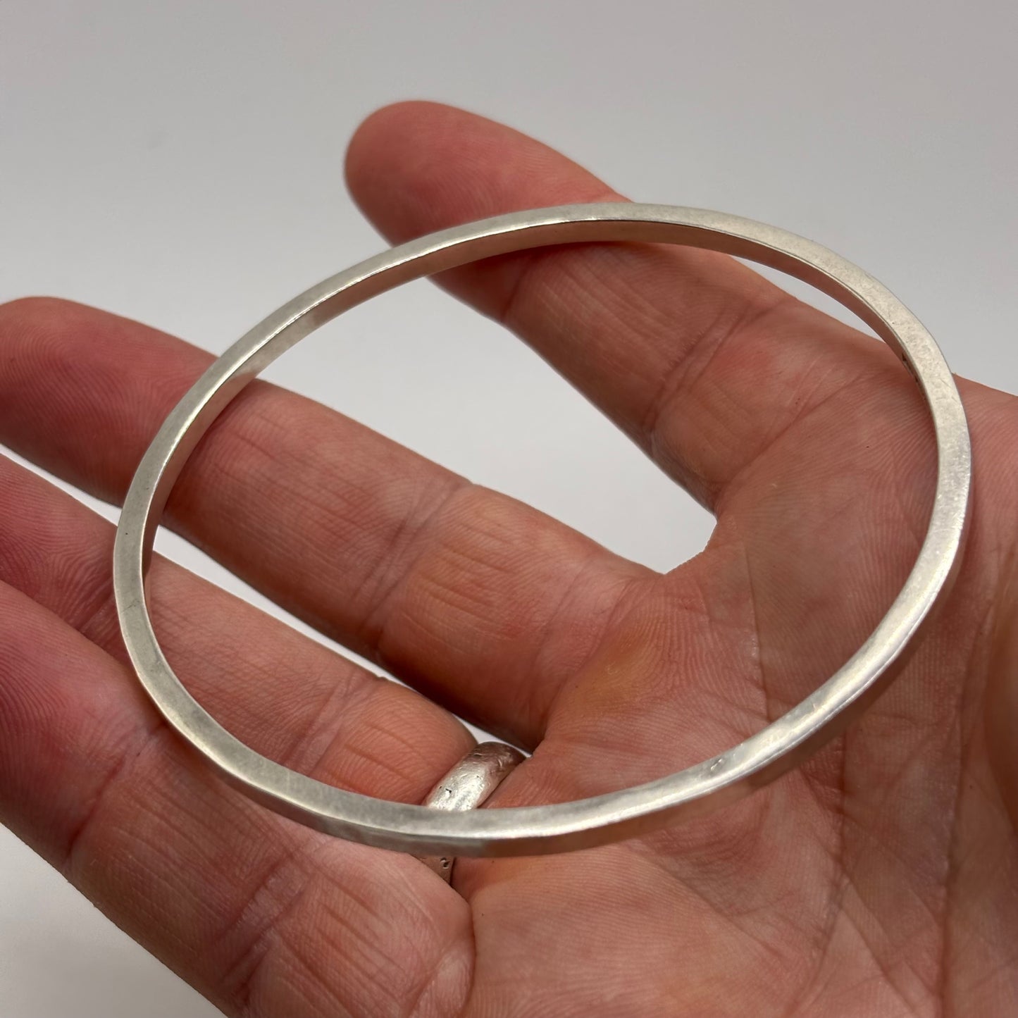 Silver Heavy Bangle (70mm)