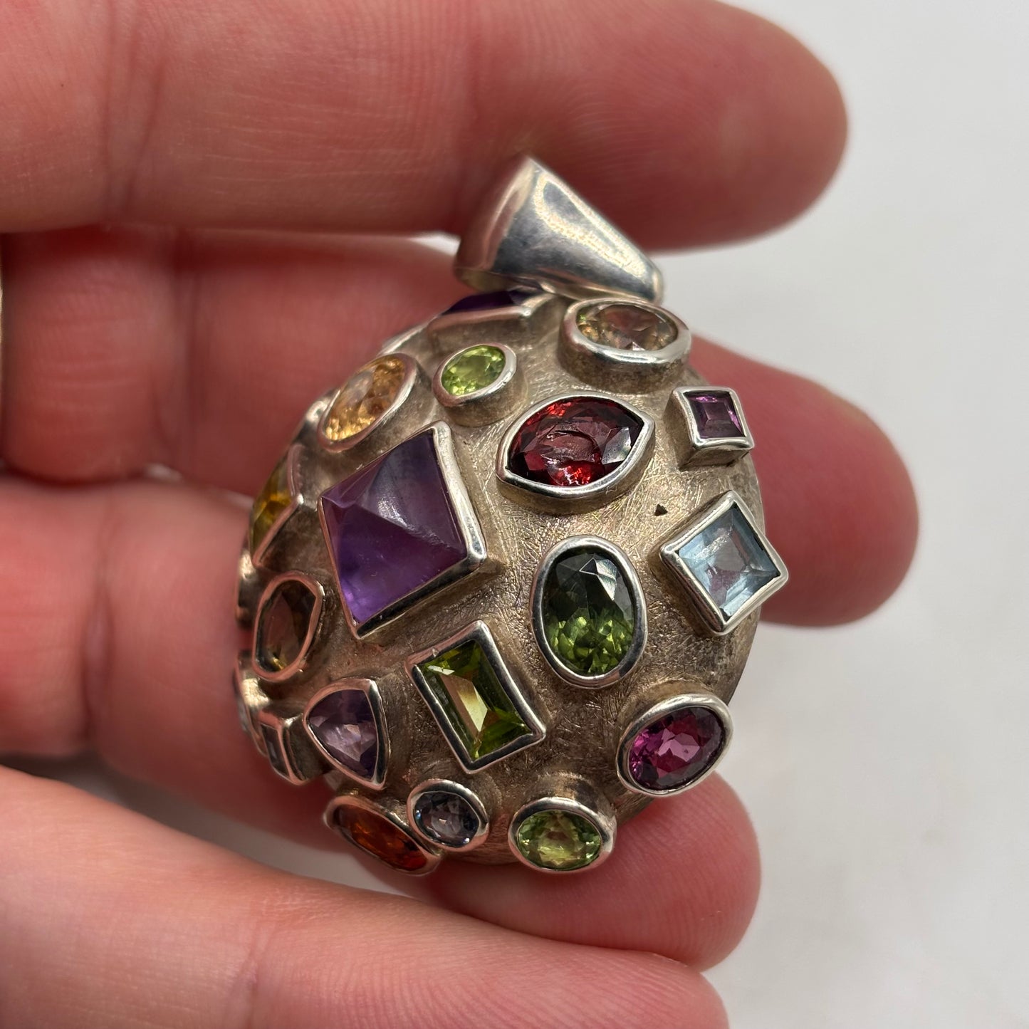 Silver Incredible Mixed Gem Pendant