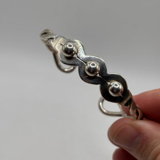 Silver Chunky Abstract Bangle