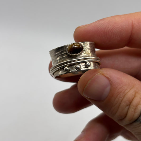 Silver Tigereye Spinner Ring