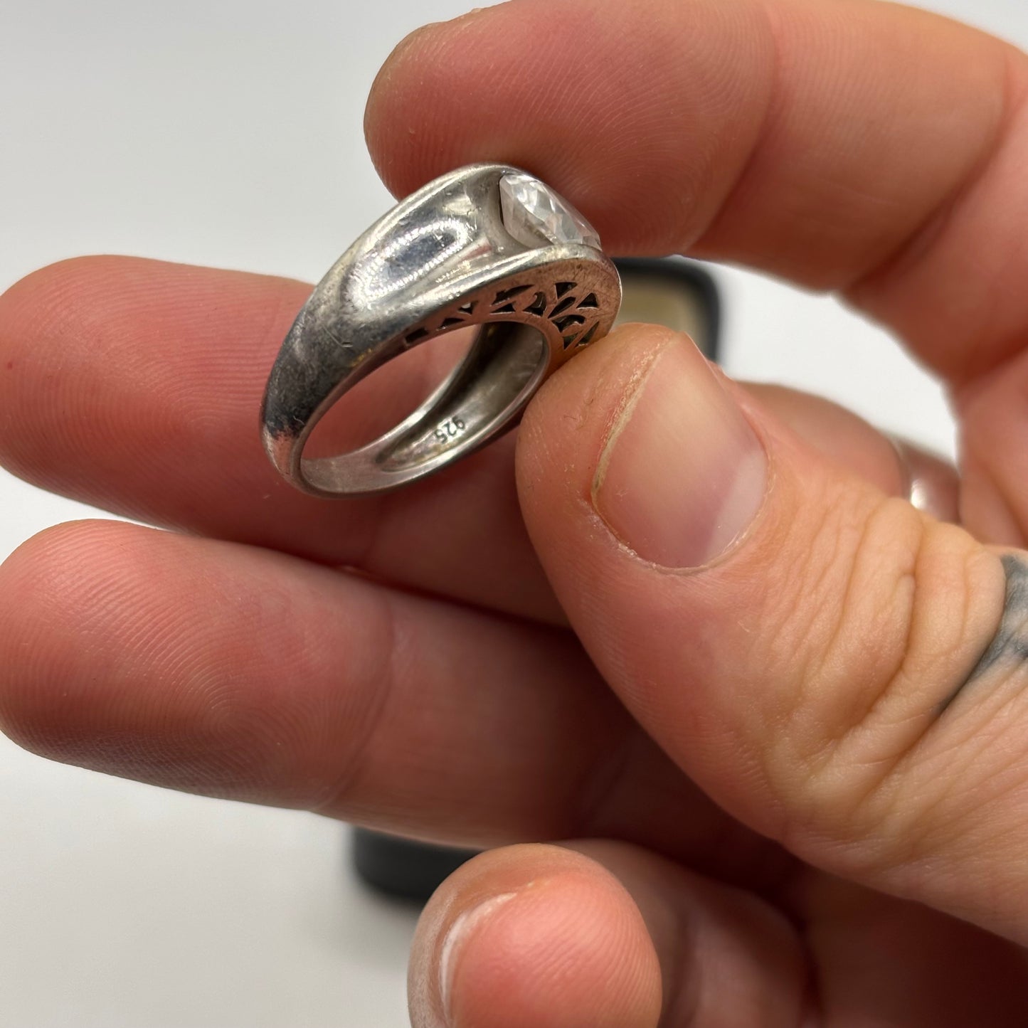 Silver Chunky CZ Ring