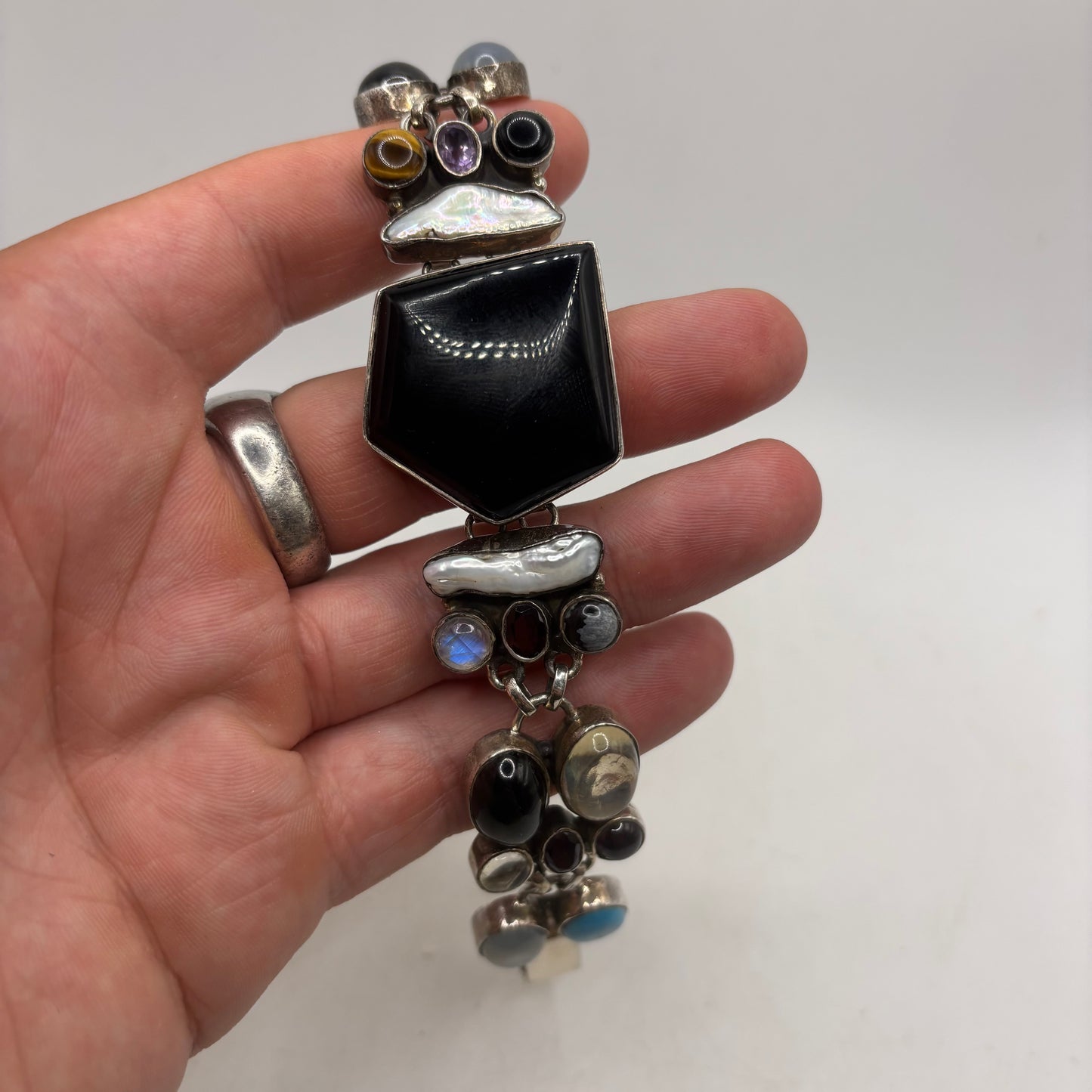 Silver Amazing Mixed Gem Bracelet (7.5”)