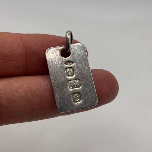 Silver Ingot Tag Pendant
