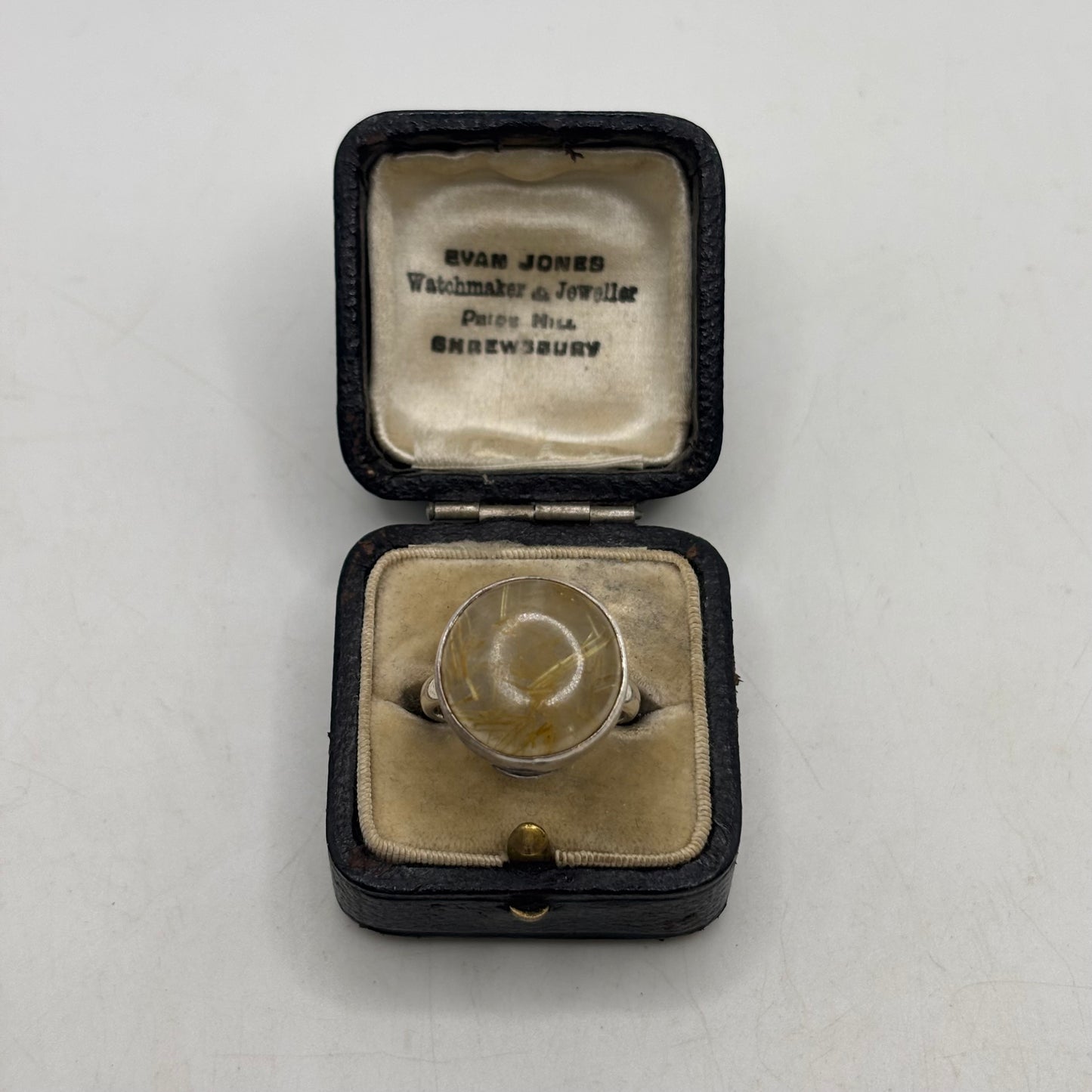 Silver Rutilated Quartz Ring (O)