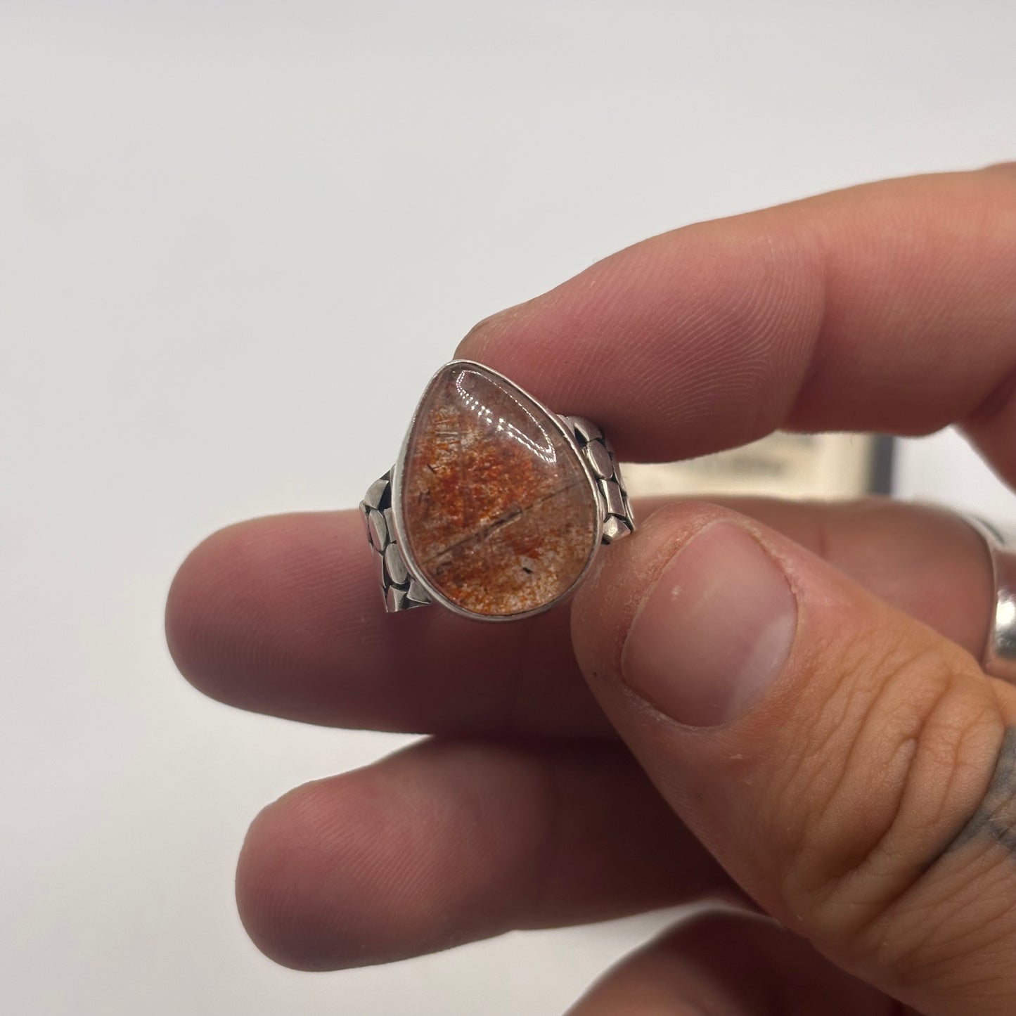 Silver Sunstone Ring