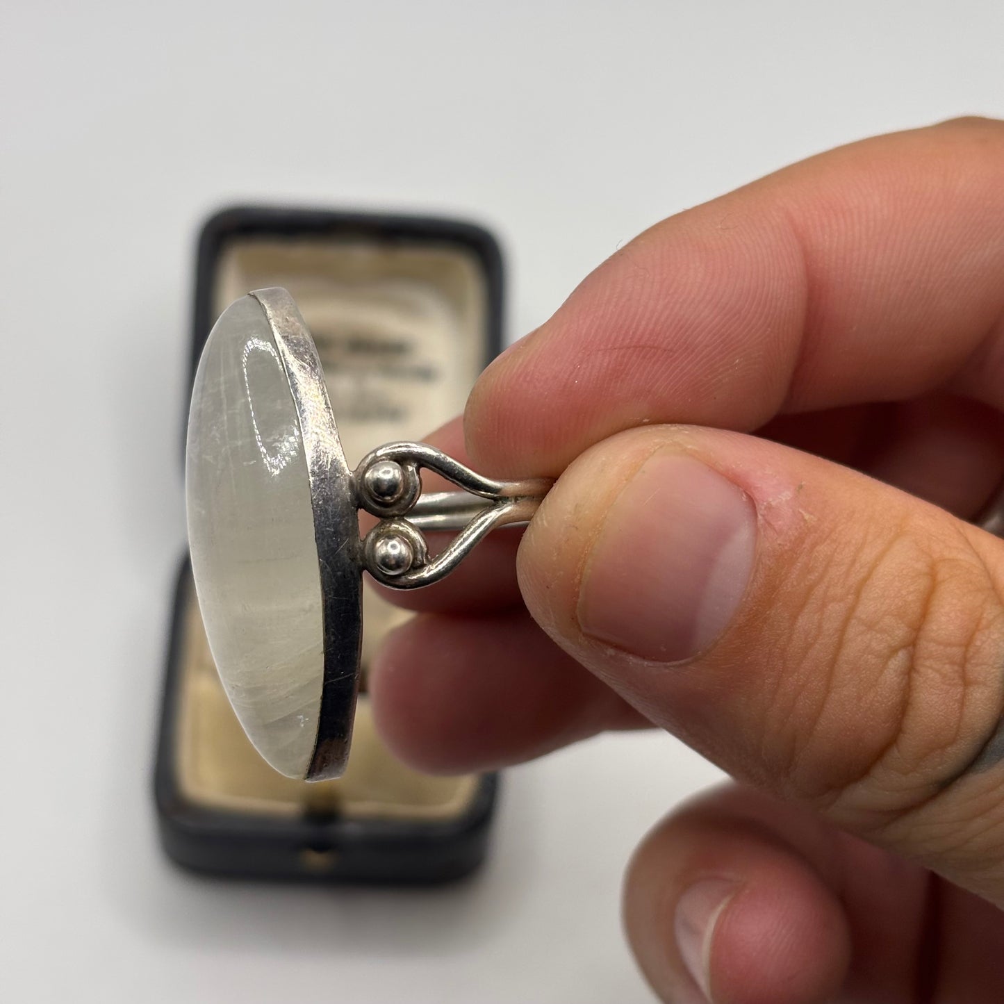 Silver Large Moonstone Ring (R)