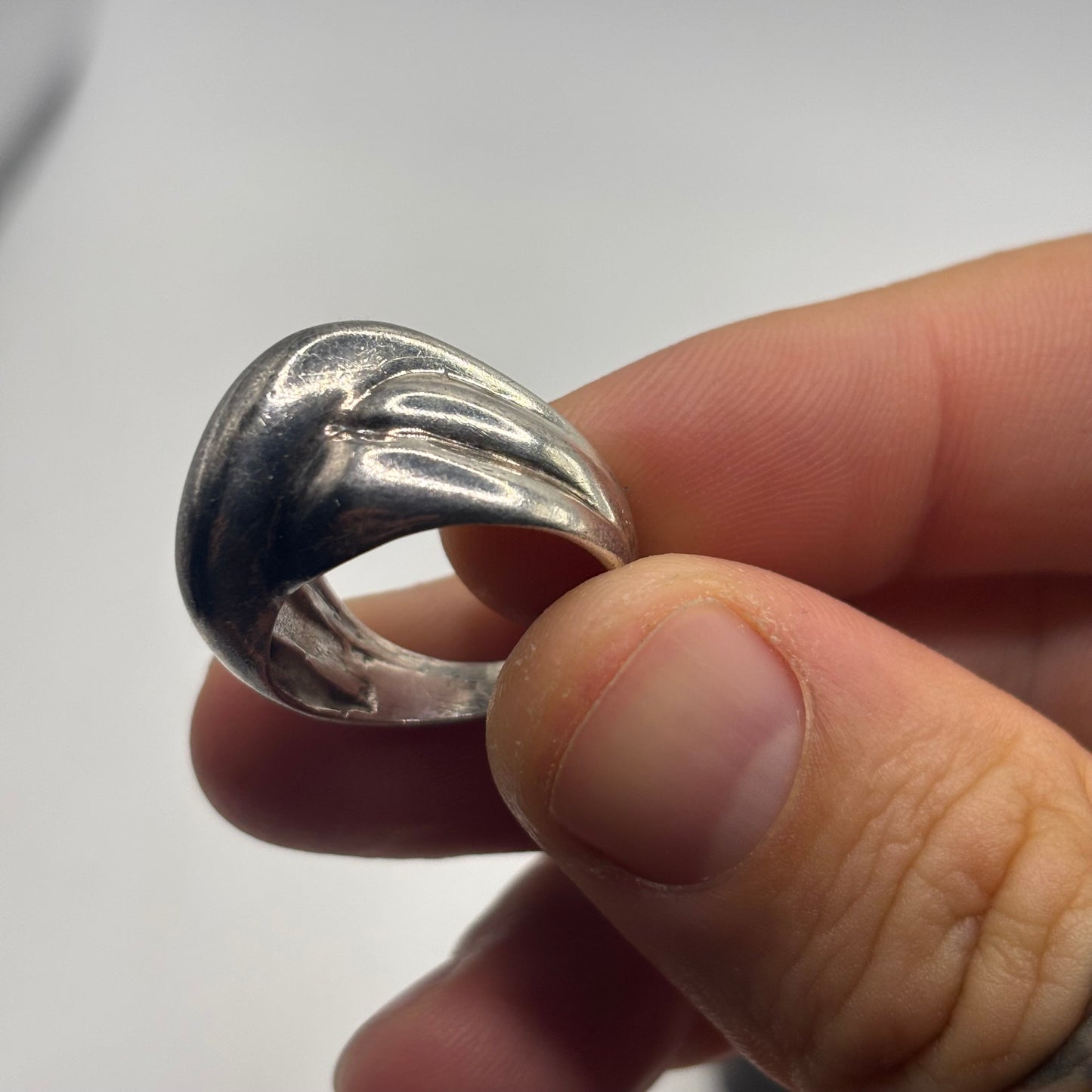 Silver Abstract Band Ring