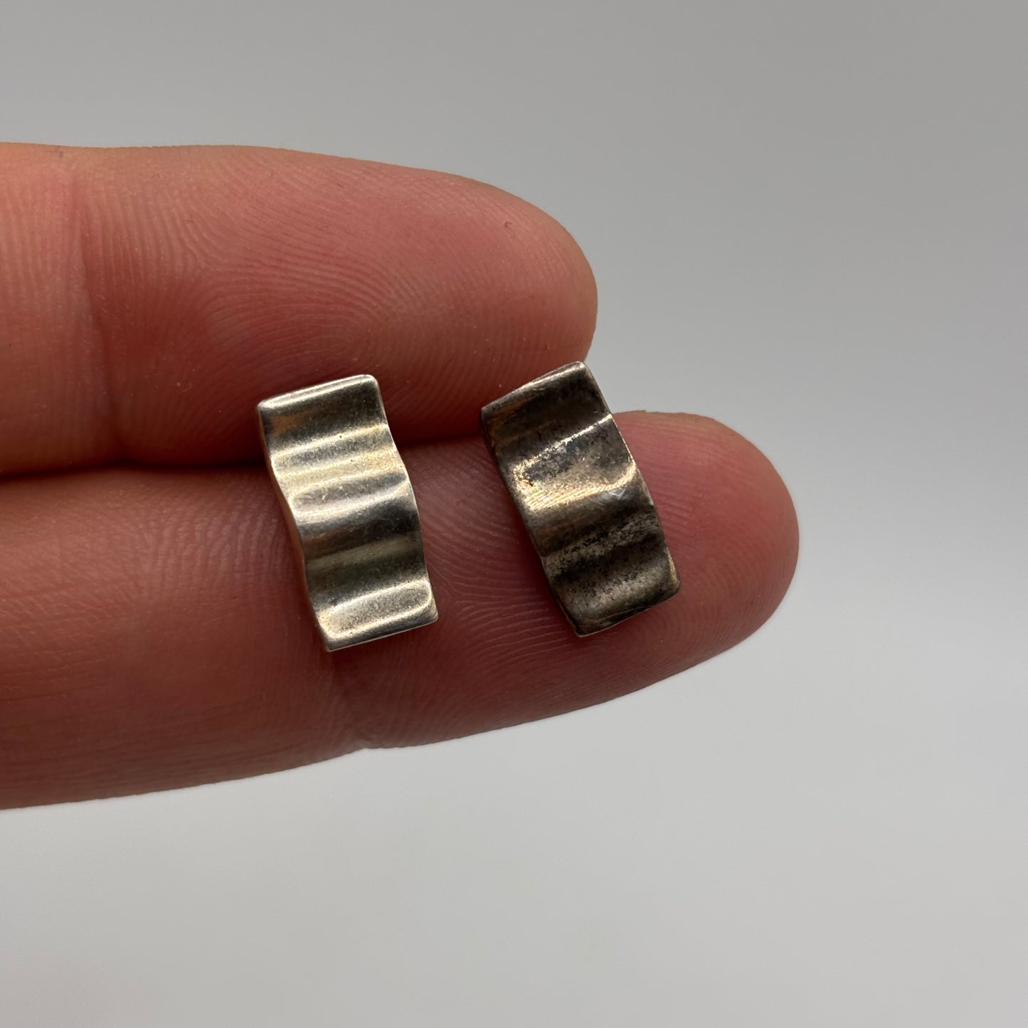 Silver Rectangle Earrings