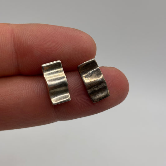 Silver Rectangle Earrings