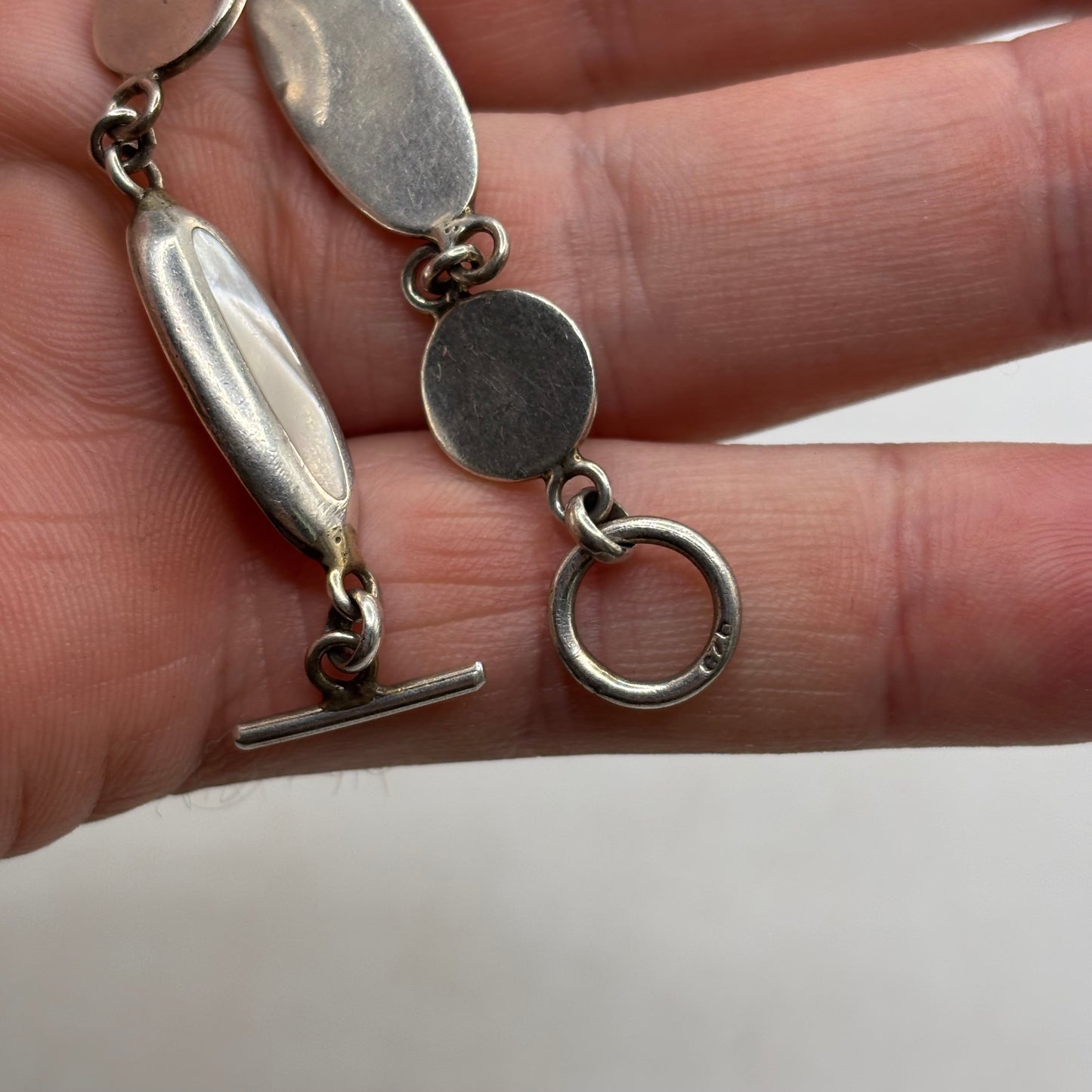 Silver 8” Pearl Bracelet