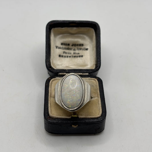 Silver Large Opal Ring