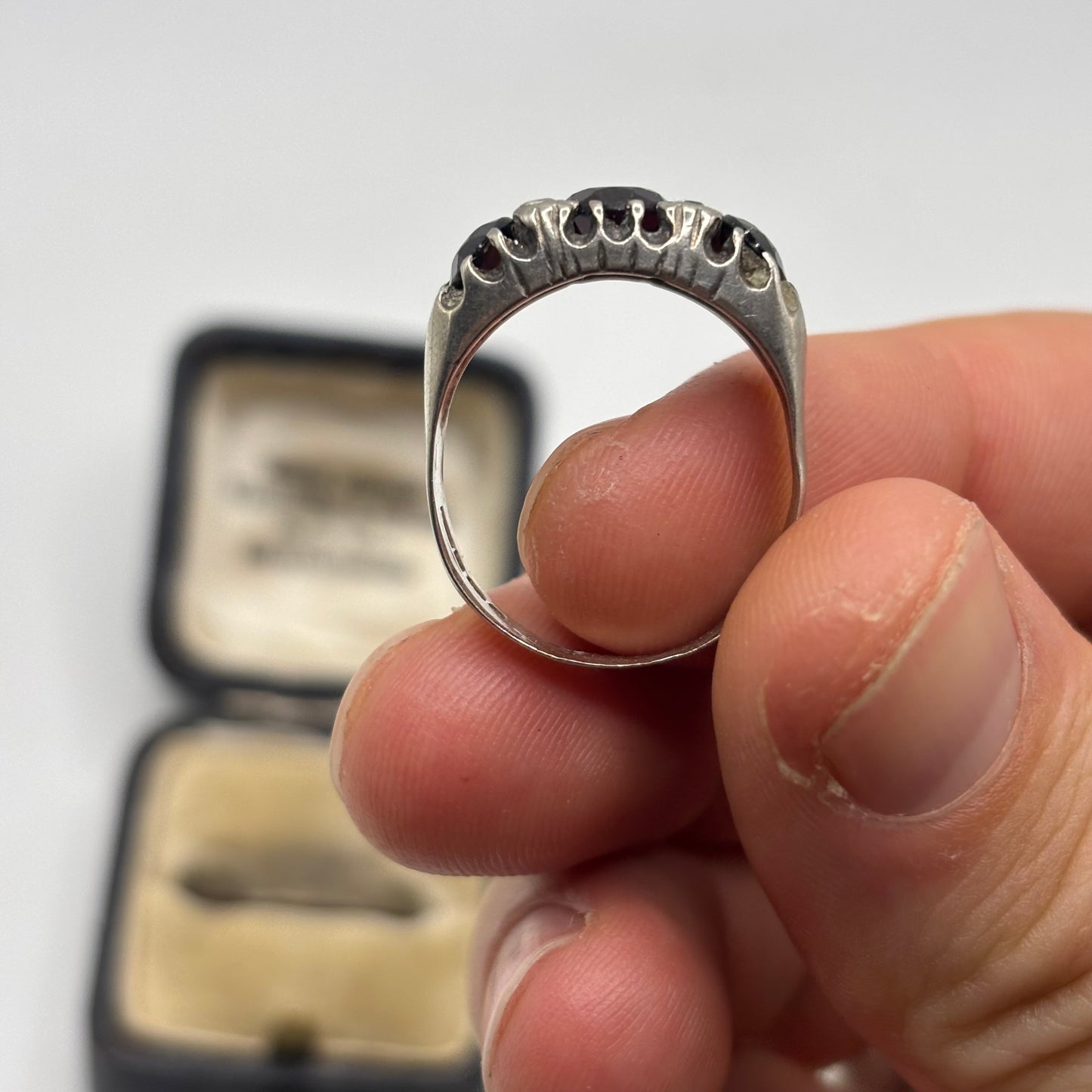 Silver Garnet & CZ Ring