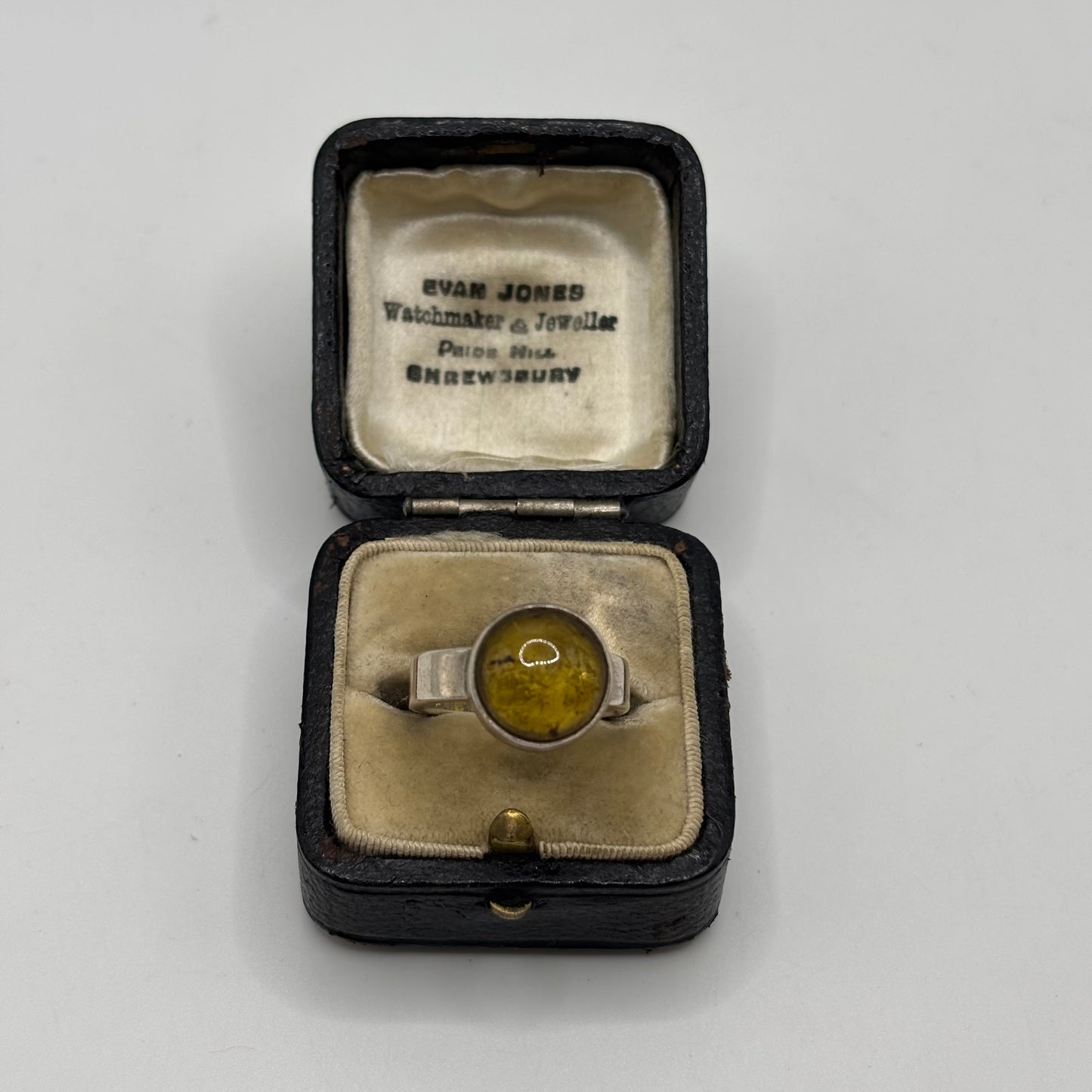Silver Amber Ring (L)