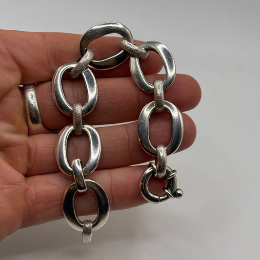 Silver 7” Abstract Bracelet