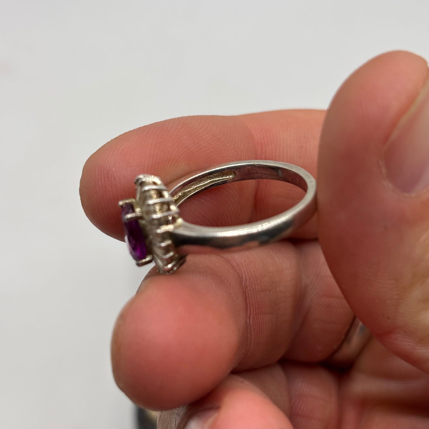 Silver Ruby & CZ Ring (P)
