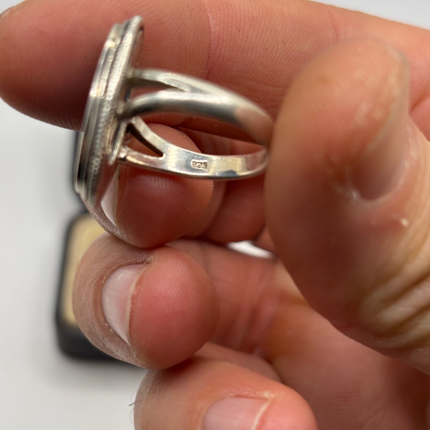 Silver Turquoise Oval Ring