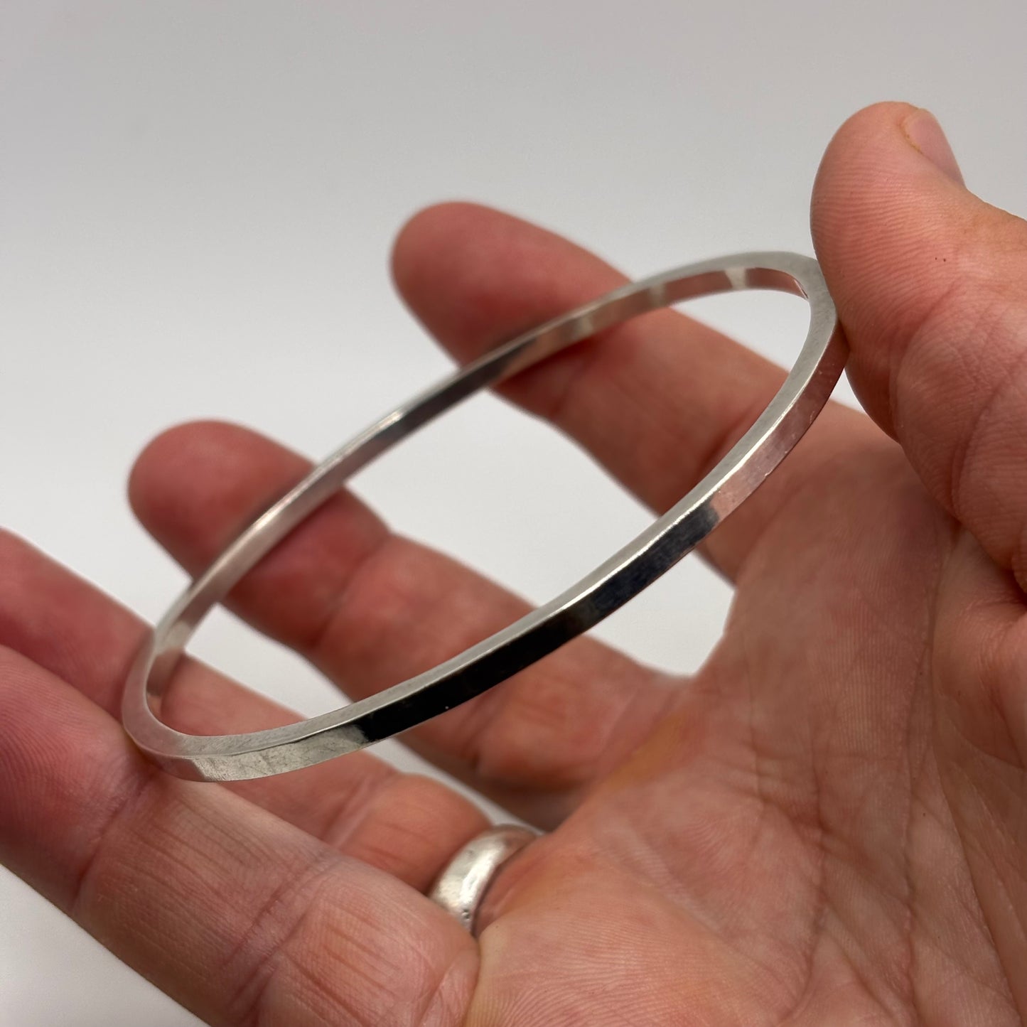 Silver Heavy Bangle (70mm)