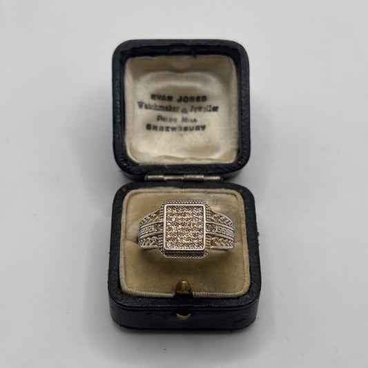 Silver Diamond Signet Ring (W)