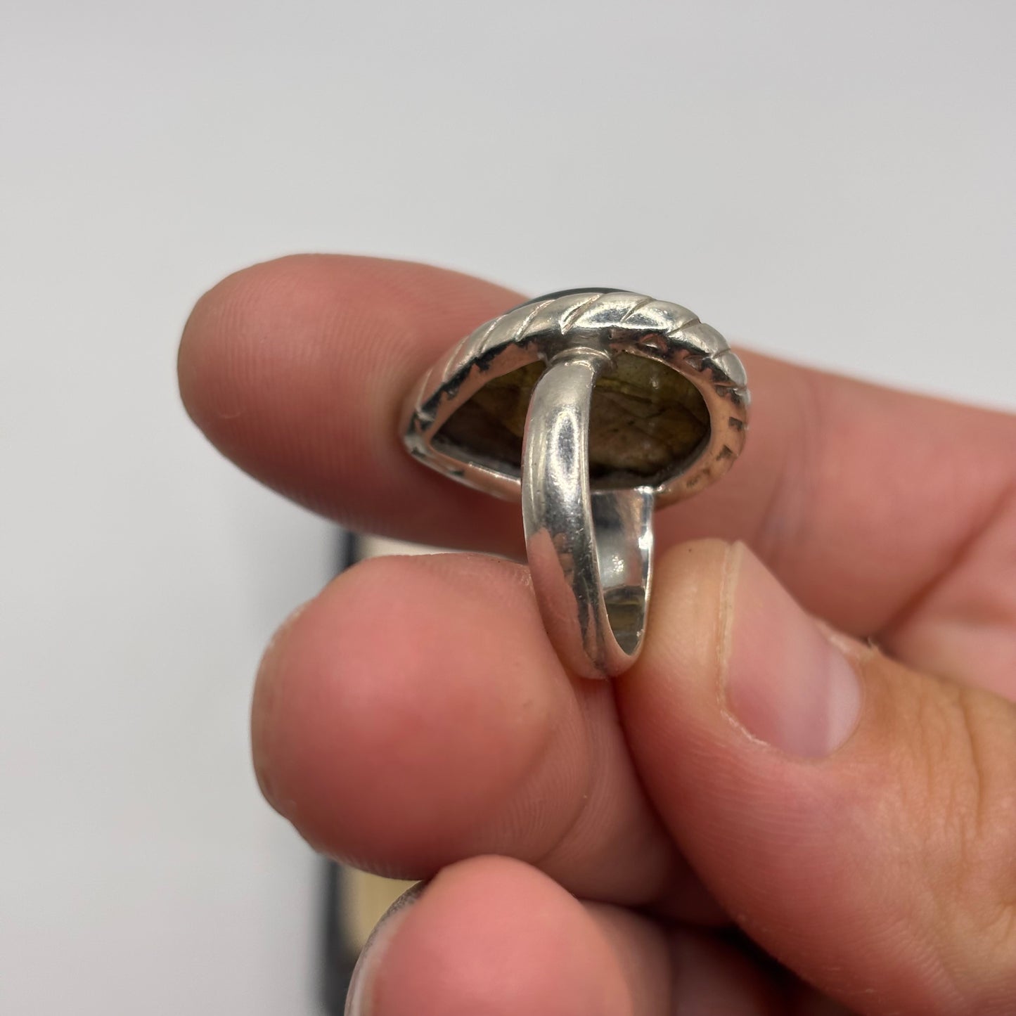 Silver Labradorite Ring (L)