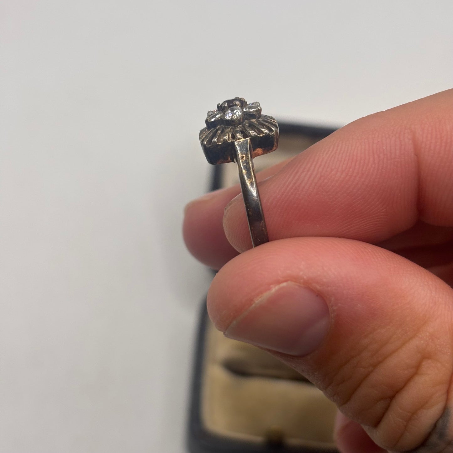 Silver Garnet & CZ Ring (N)
