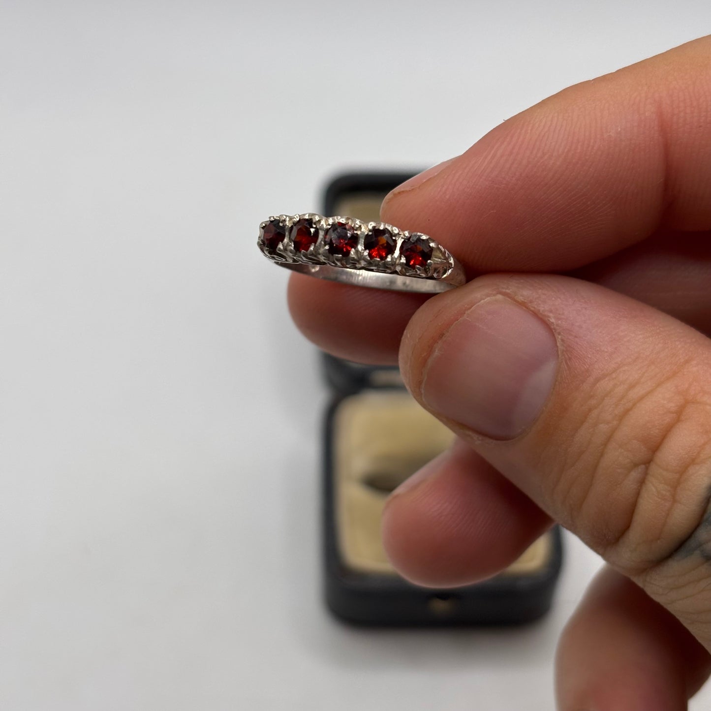 Silver Vintage Garnet Ring