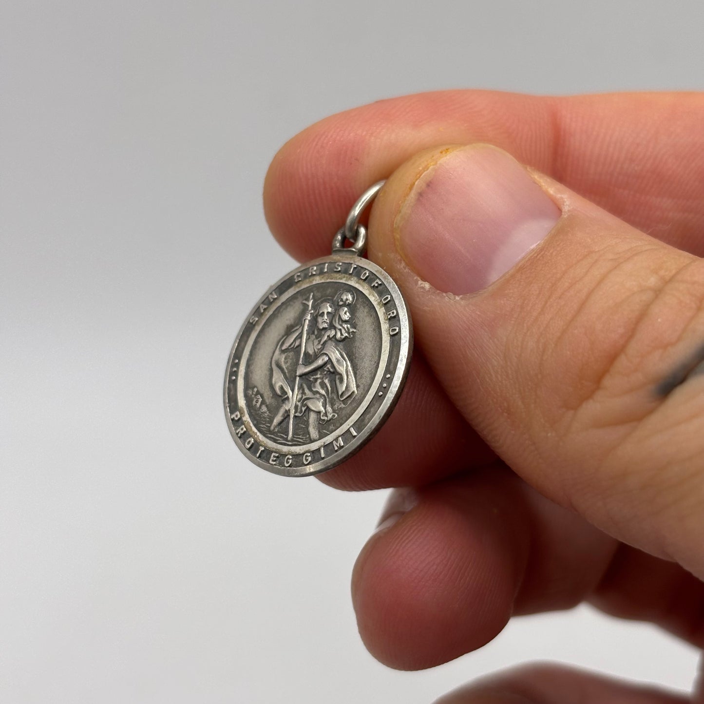 Silver Vintage St Christopher Pendant